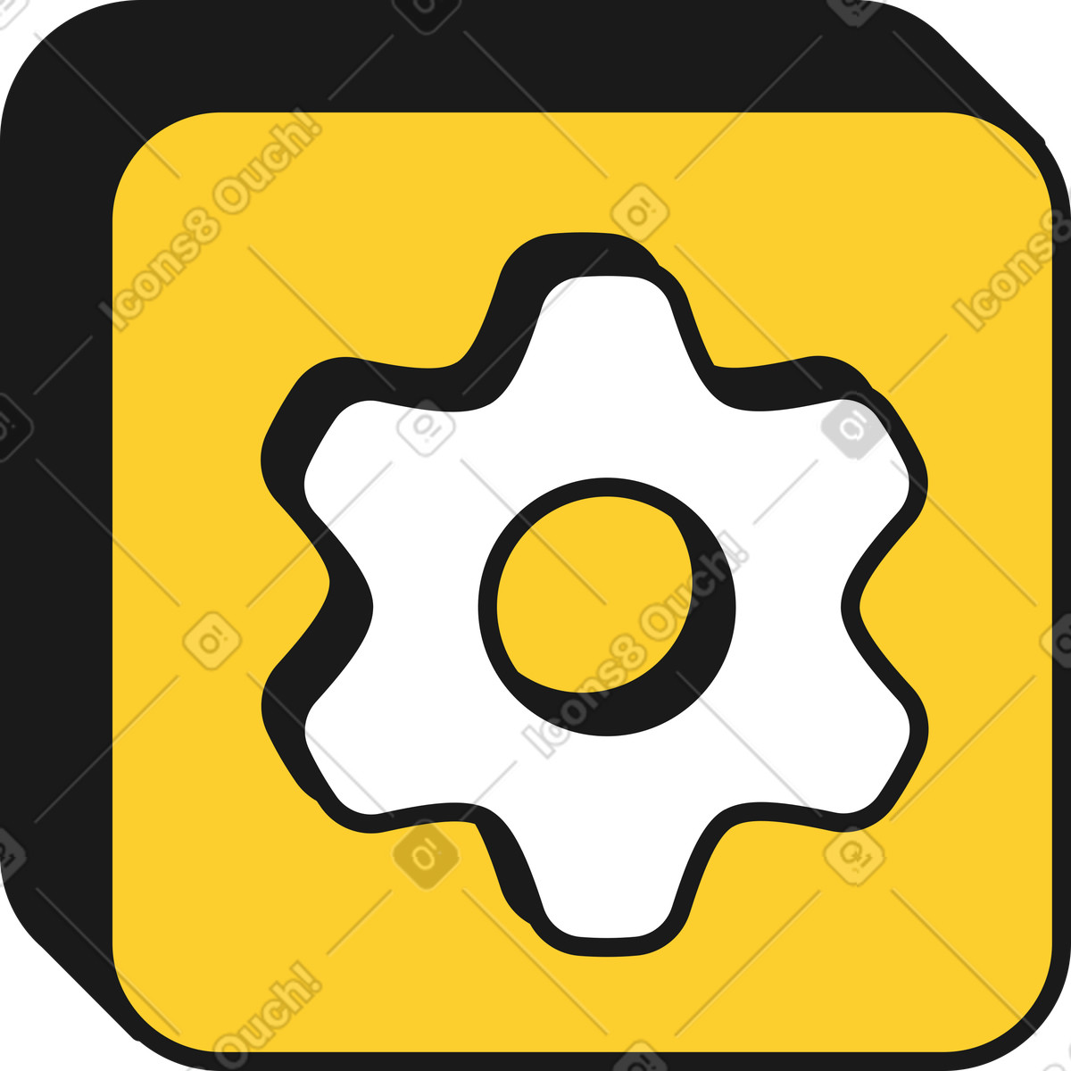 下载 Taxi 风格的 齿轮按钮 插画，支持 PNG、SVG 格式