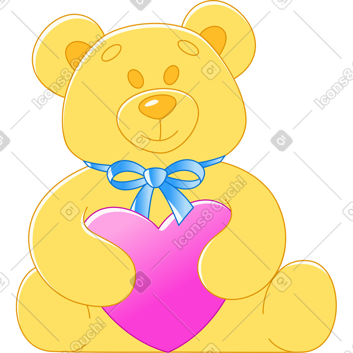 Teddy bear illustration in Rainbow style download in PNG, SVG