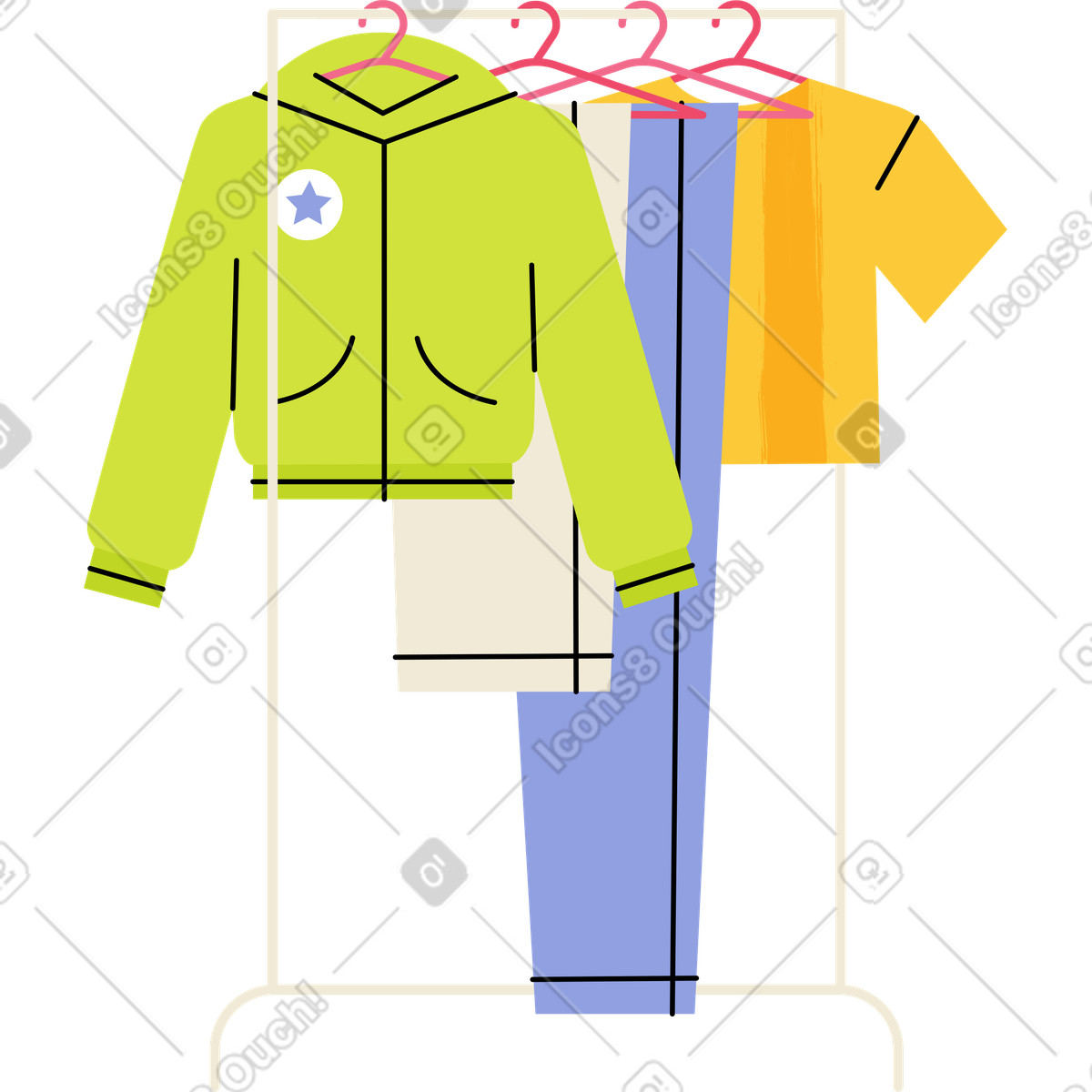Appendiabiti illustrazione in stile Juicy scarica in PNG, SVG