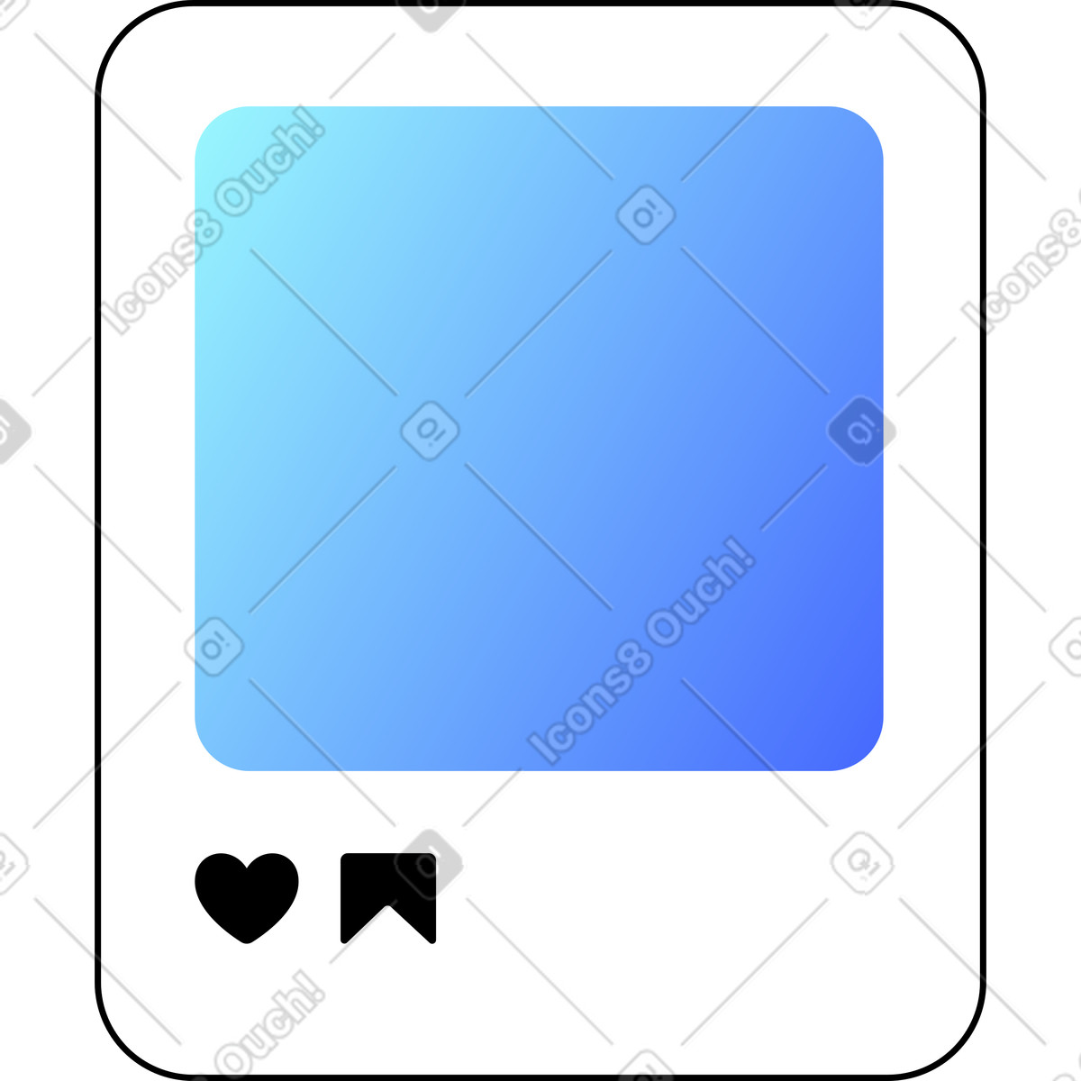 Icona post social illustrazione in stile Azure scarica in PNG, SVG