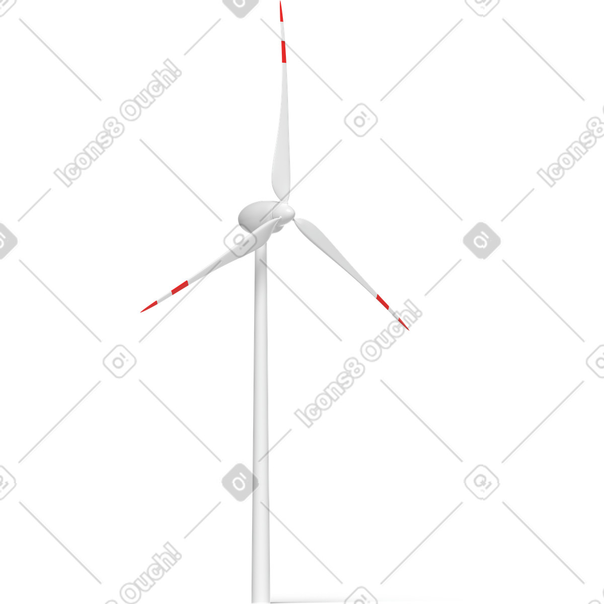 Иллюстрация White wind turbine side view в стиле 3D Business — скачать в форматах PNG, SVG