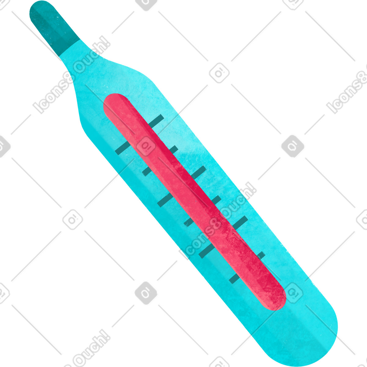 Glass medical thermometer illustrazione in stile Bonbon scarica in PNG, SVG