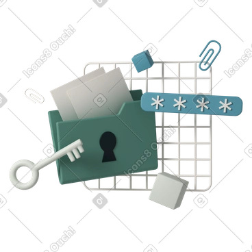 Data security animated illustration in GIF, Lottie (JSON), AE