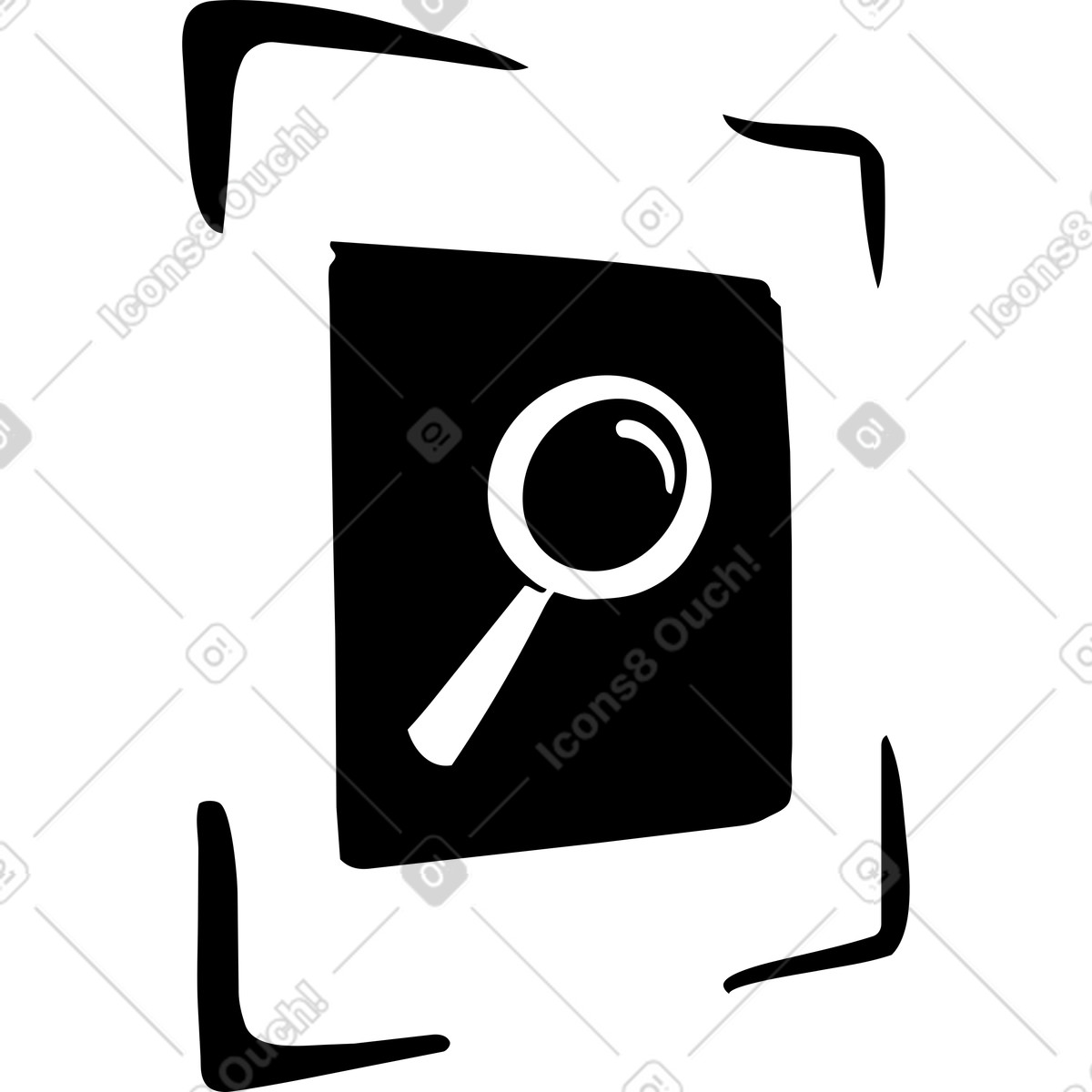 Line 스타일의 Search engine with a magnifying glass 일러스트레이션 PNG, SVG 다운로드