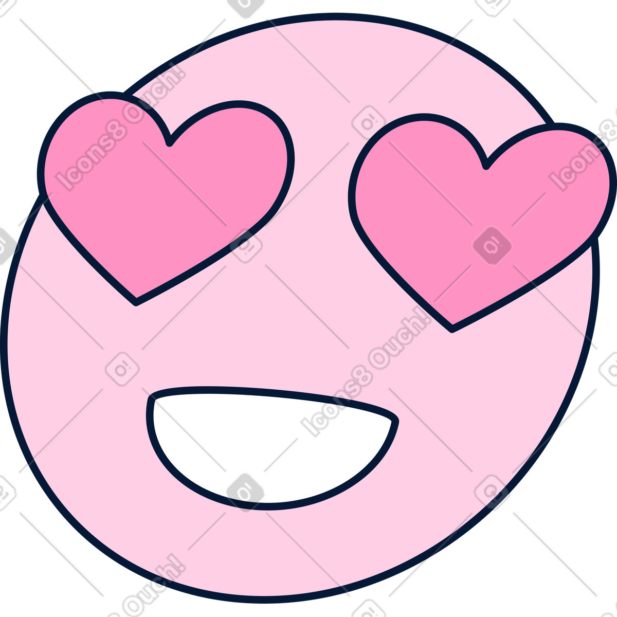 Sorridi con i cuori illustrazione in stile Neat scarica in PNG, SVG