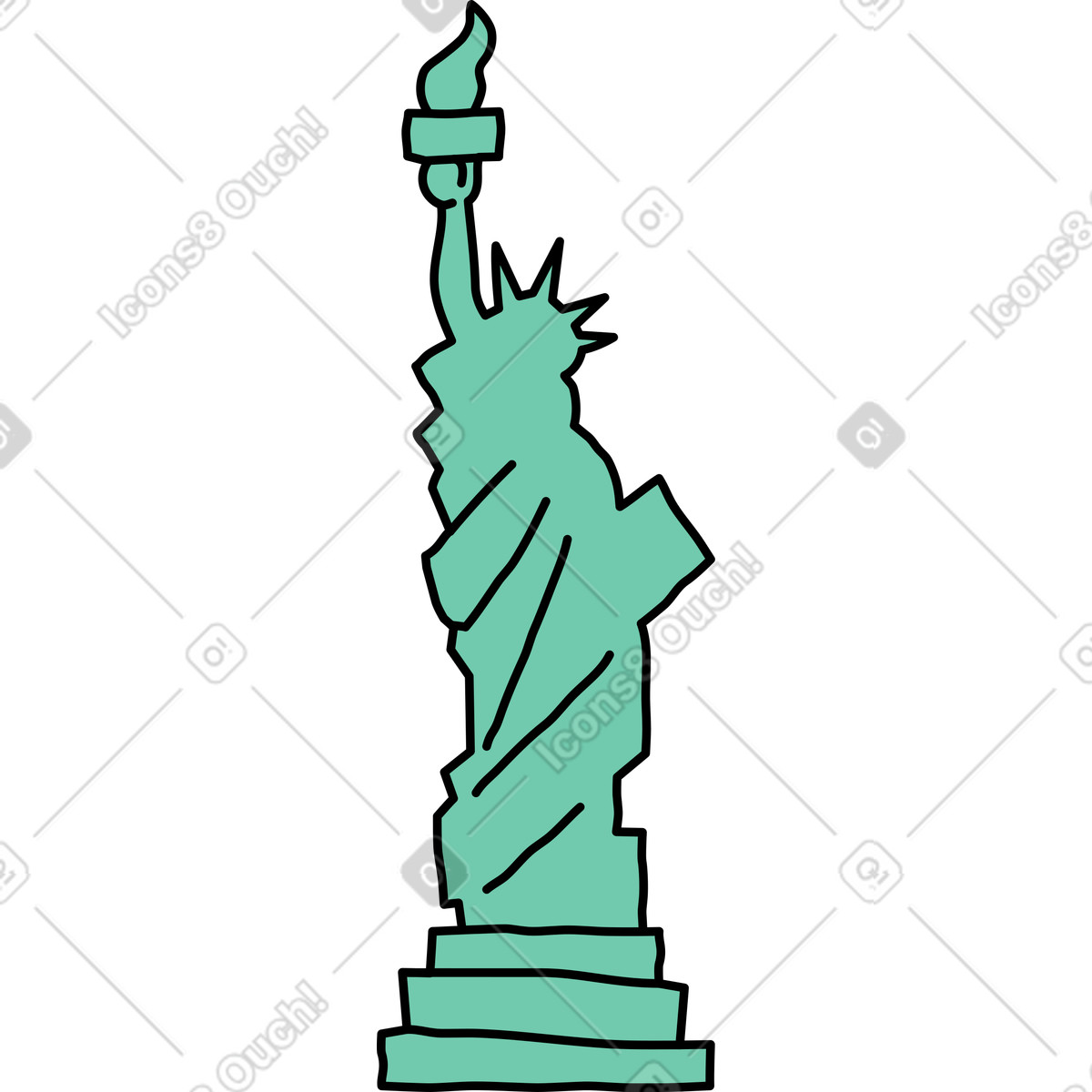 Statua della libertà illustrazione in stile Notes scarica in PNG, SVG