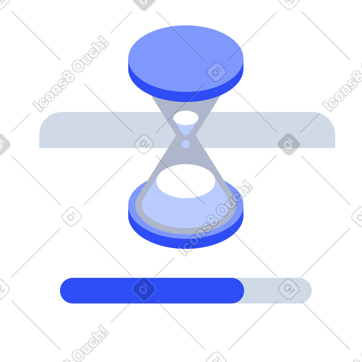 Loading screen with hourglass for software installation illustrazione in stile System scarica in PNG, SVG