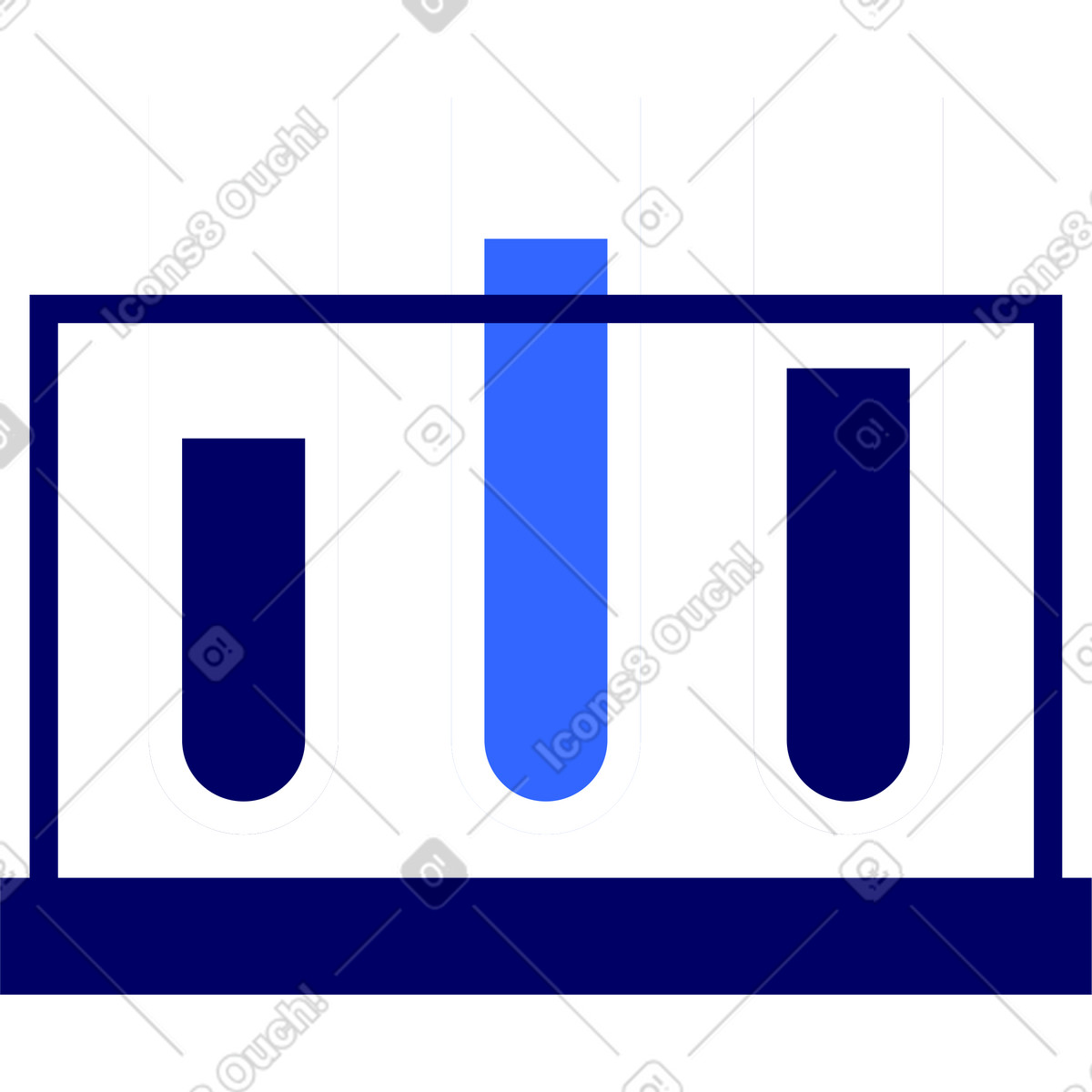 Three test tubes on a stand illustration in Lounge style download in PNG, SVG