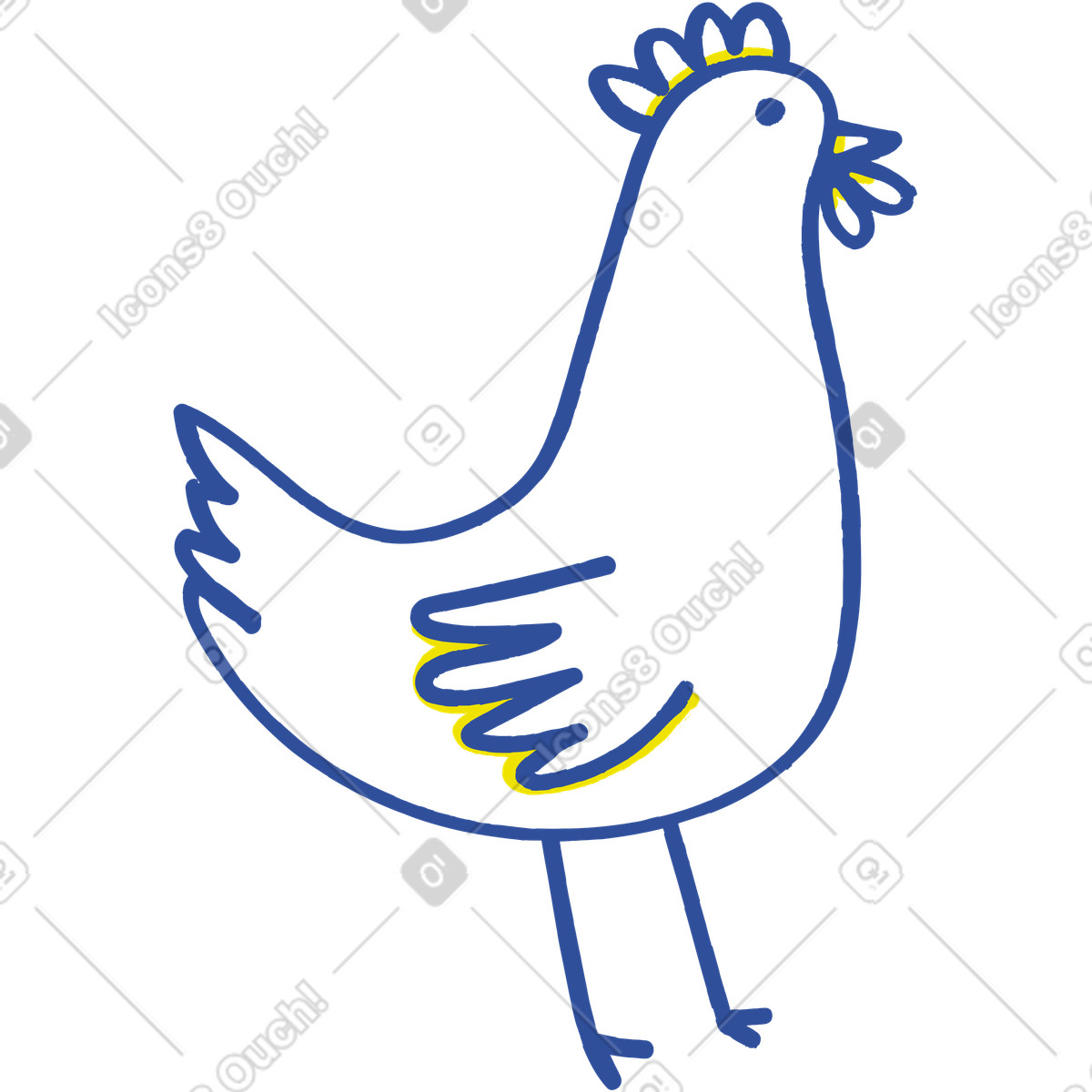 Hähnchen-Illustration im Lime-Stil als Download in PNG, SVG