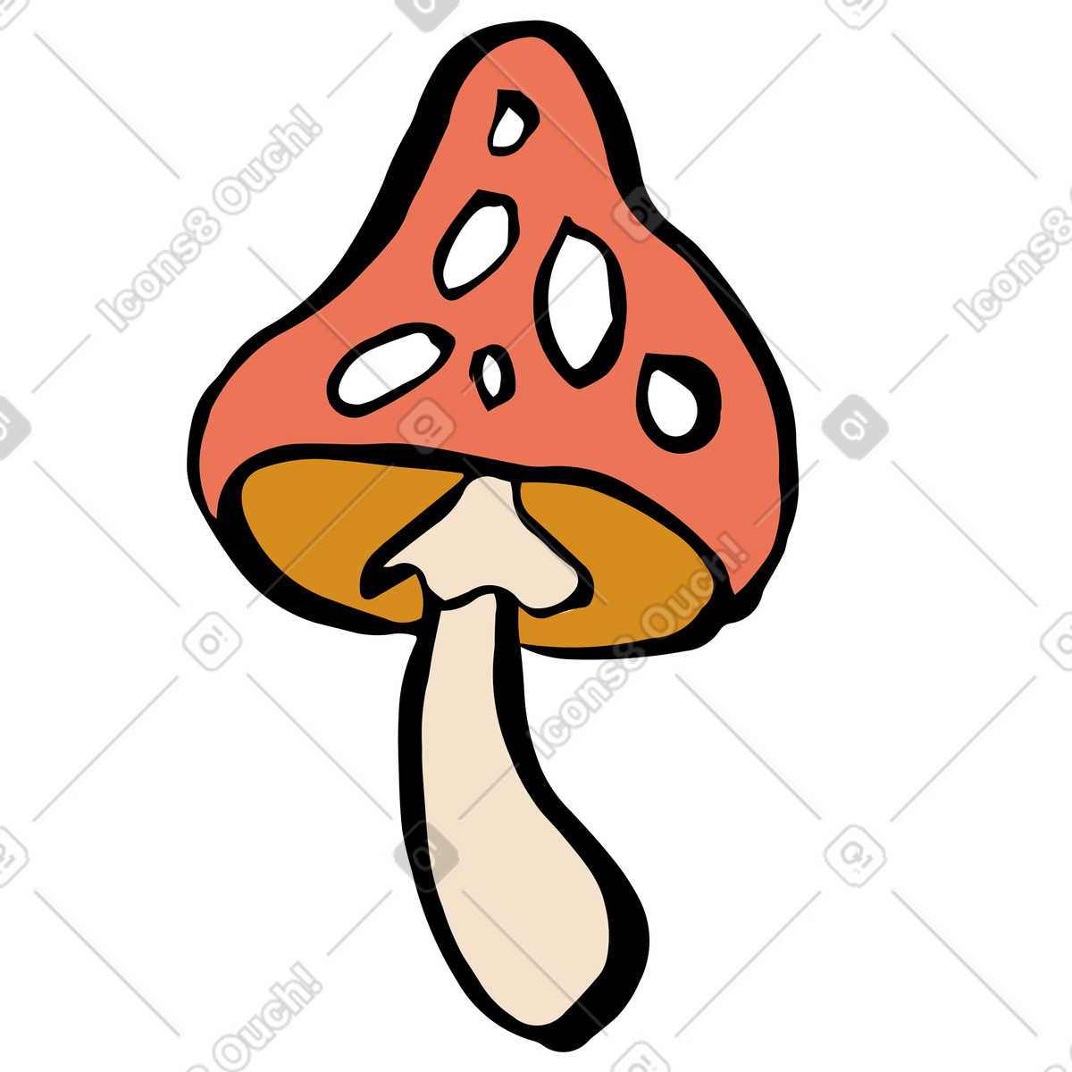 Illustration Champignon amanite tue-mouches dans le style Scandi à télécharger aux formats PNG, SVG