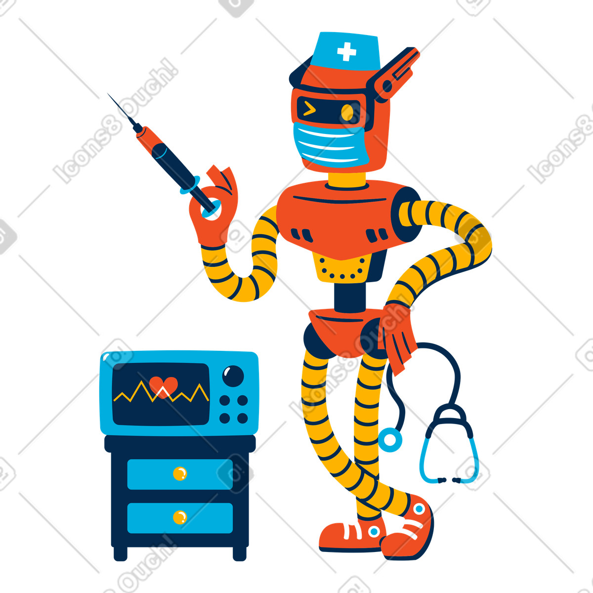 High-tech medicine illustration in PNG, SVG