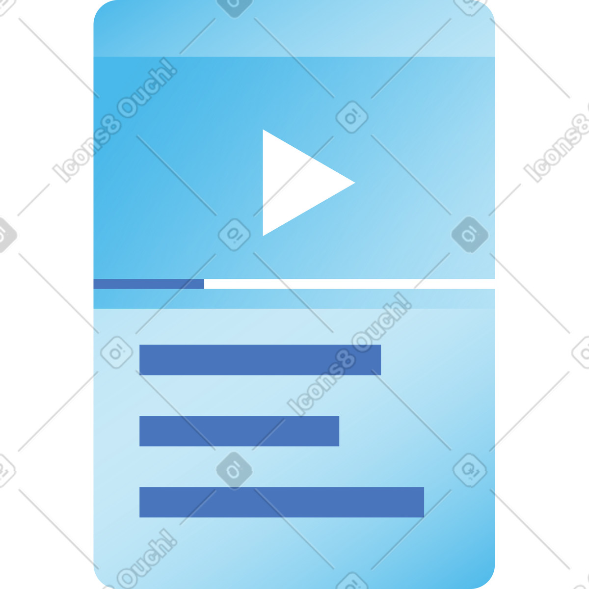 Illustration Frame with video and text dans le style Quantum à télécharger aux formats PNG, SVG