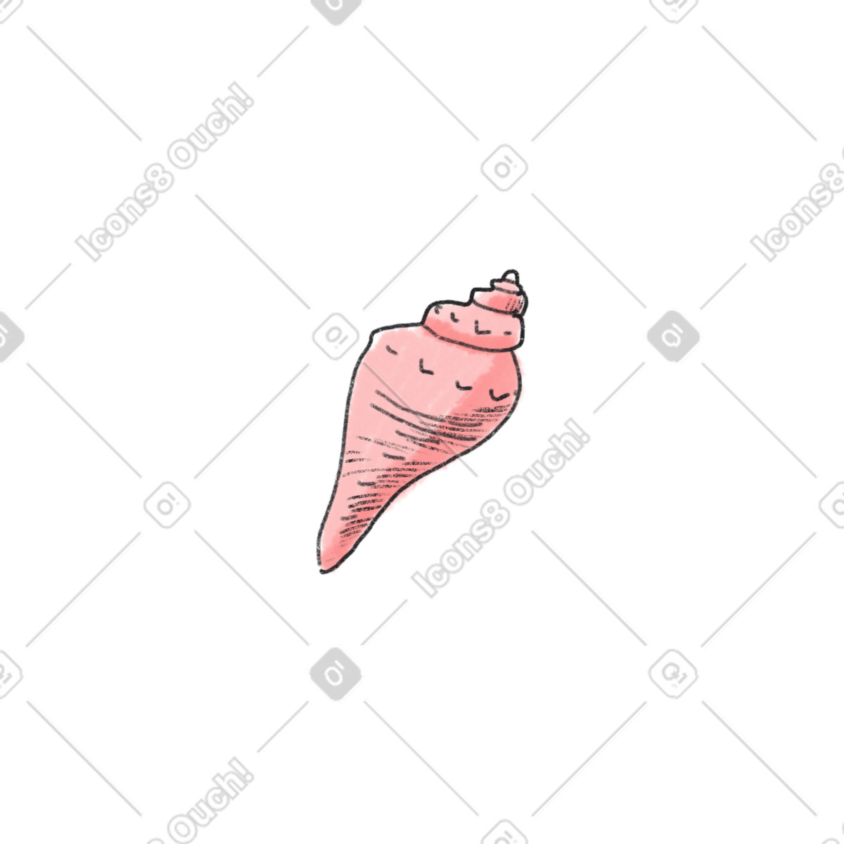 Pink shell illustration in Moments style download in PNG, SVG