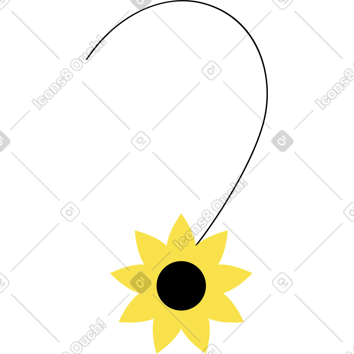 Illustration Fleur jaune dans le style Knotty à télécharger aux formats PNG, SVG