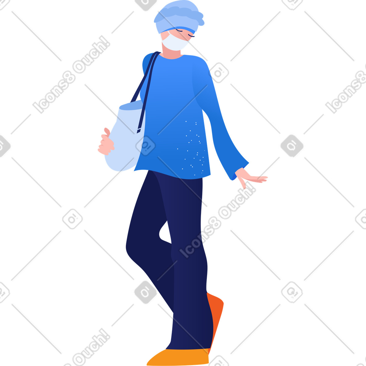 Ilustración Mujer en estilo Clip a descargar en PNG y SVG