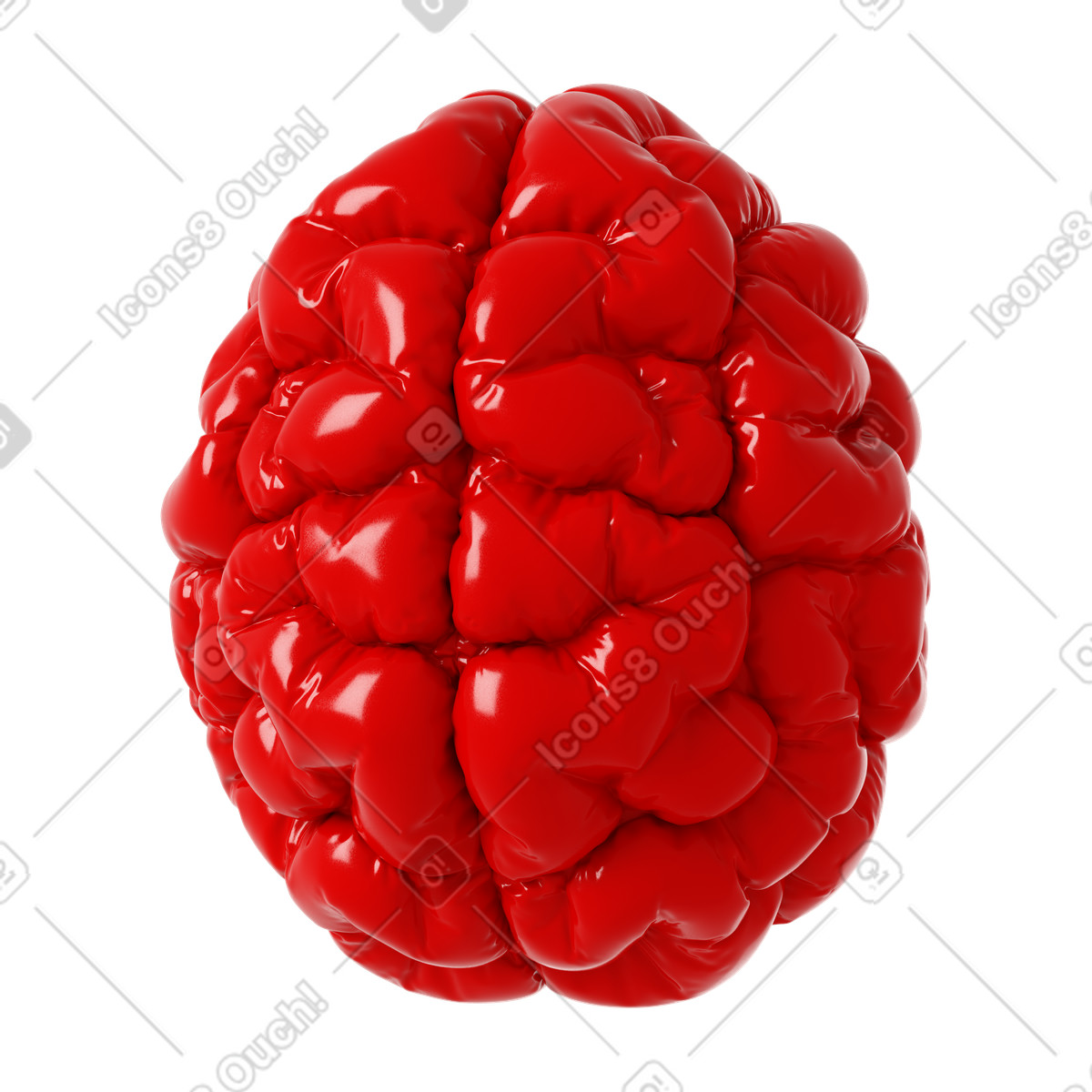 Latex brain illustration in 3D Plush icons style download in PNG, SVG