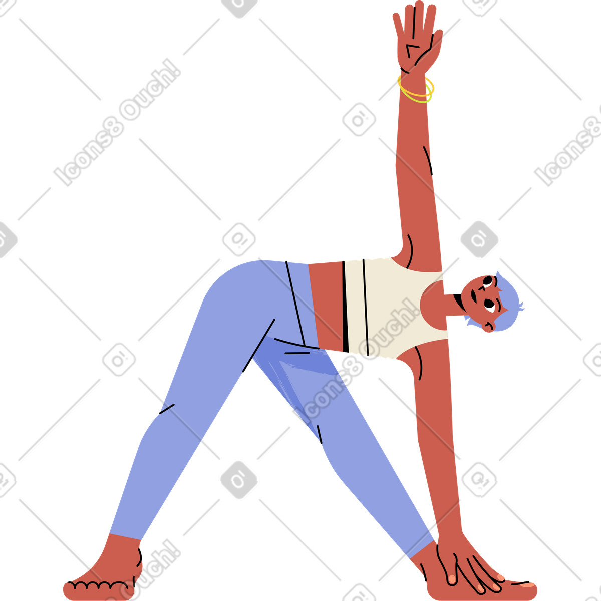 Illustration Jeune femme faisant du yoga dans le style Juicy à télécharger aux formats PNG, SVG