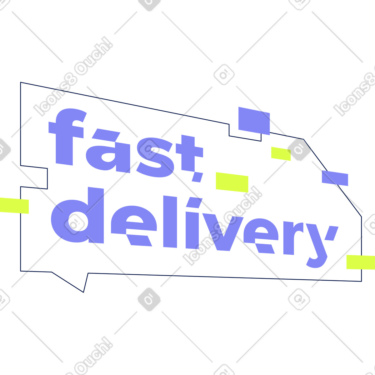 Illustration Texte livraison rapide lettrage dans le style Glow à télécharger aux formats PNG, SVG