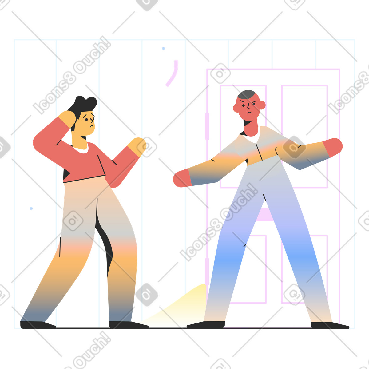 Kein eingang-Illustration im Marginalia-Stil als Download in PNG, SVG