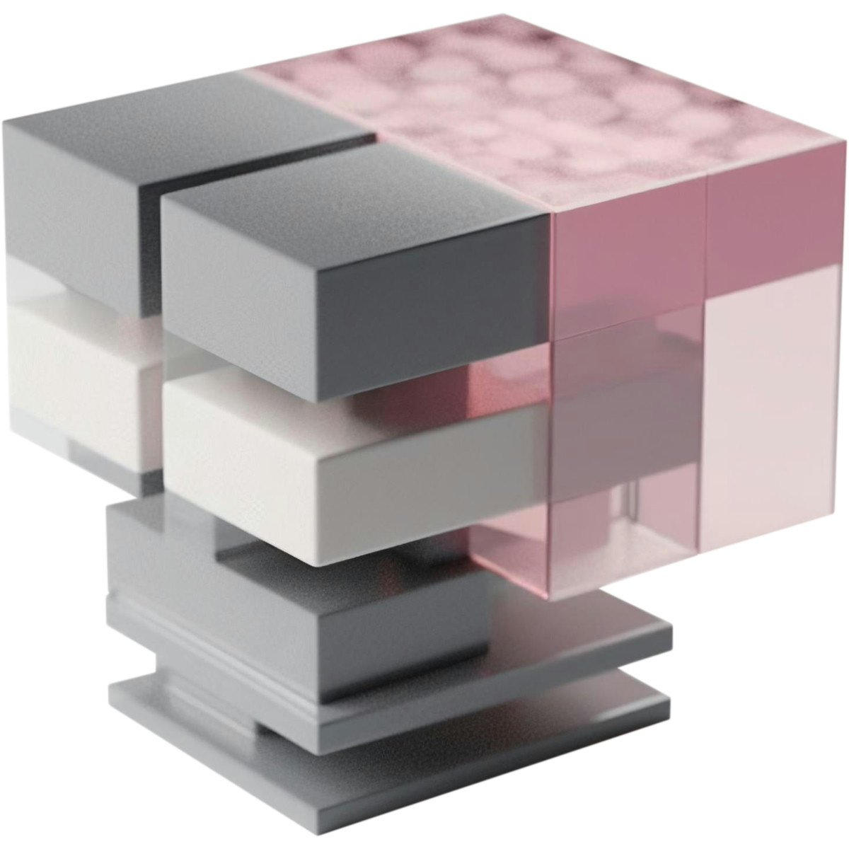 Blocks composition illustration in 3D style download in PNG, SVG