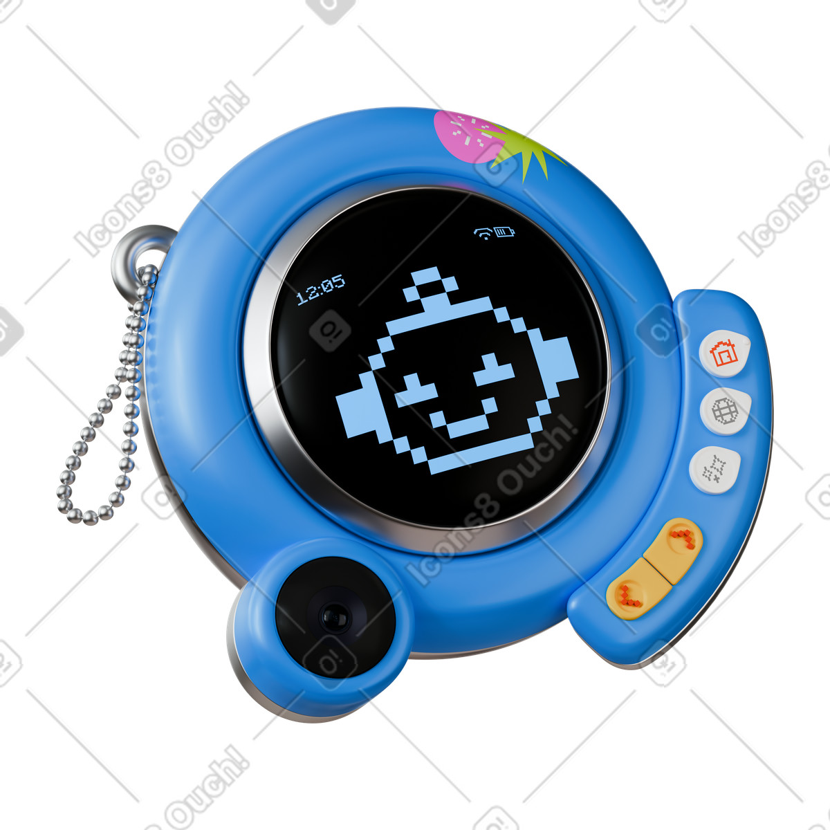 3D Stickle 스타일의 Tablet kids ai chatbot device with camera and digital screen 일러스트레이션 PNG, SVG 다운로드
