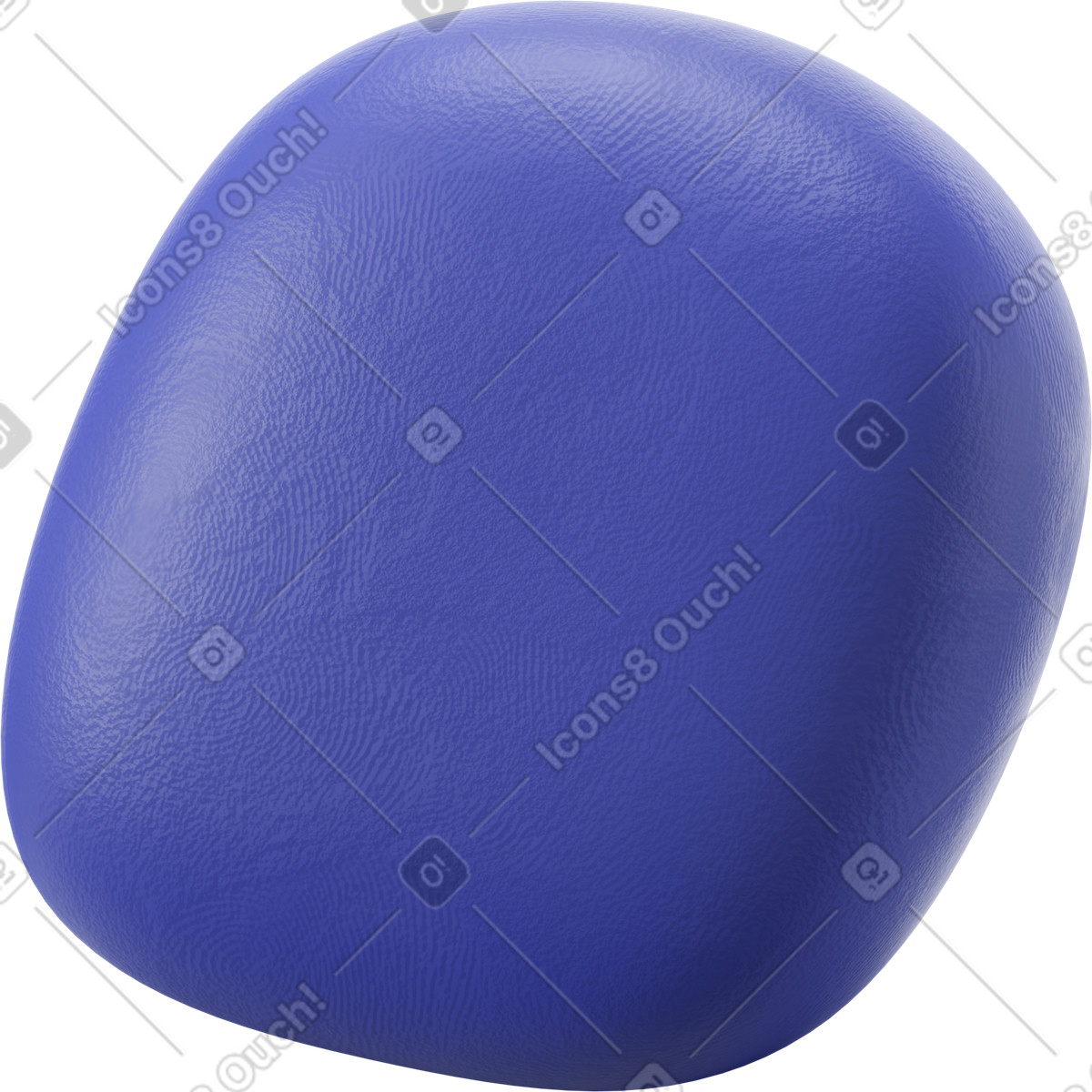 Blue head illustration in 3D Stripy style download in PNG, SVG