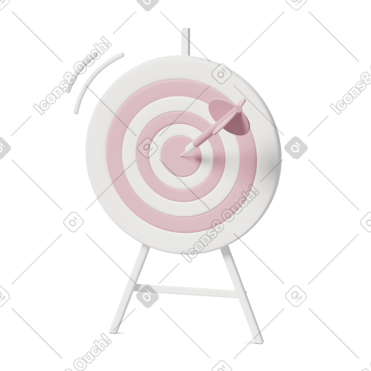 3D Casual life 스타일의 Target on stand 일러스트레이션 PNG, SVG 다운로드