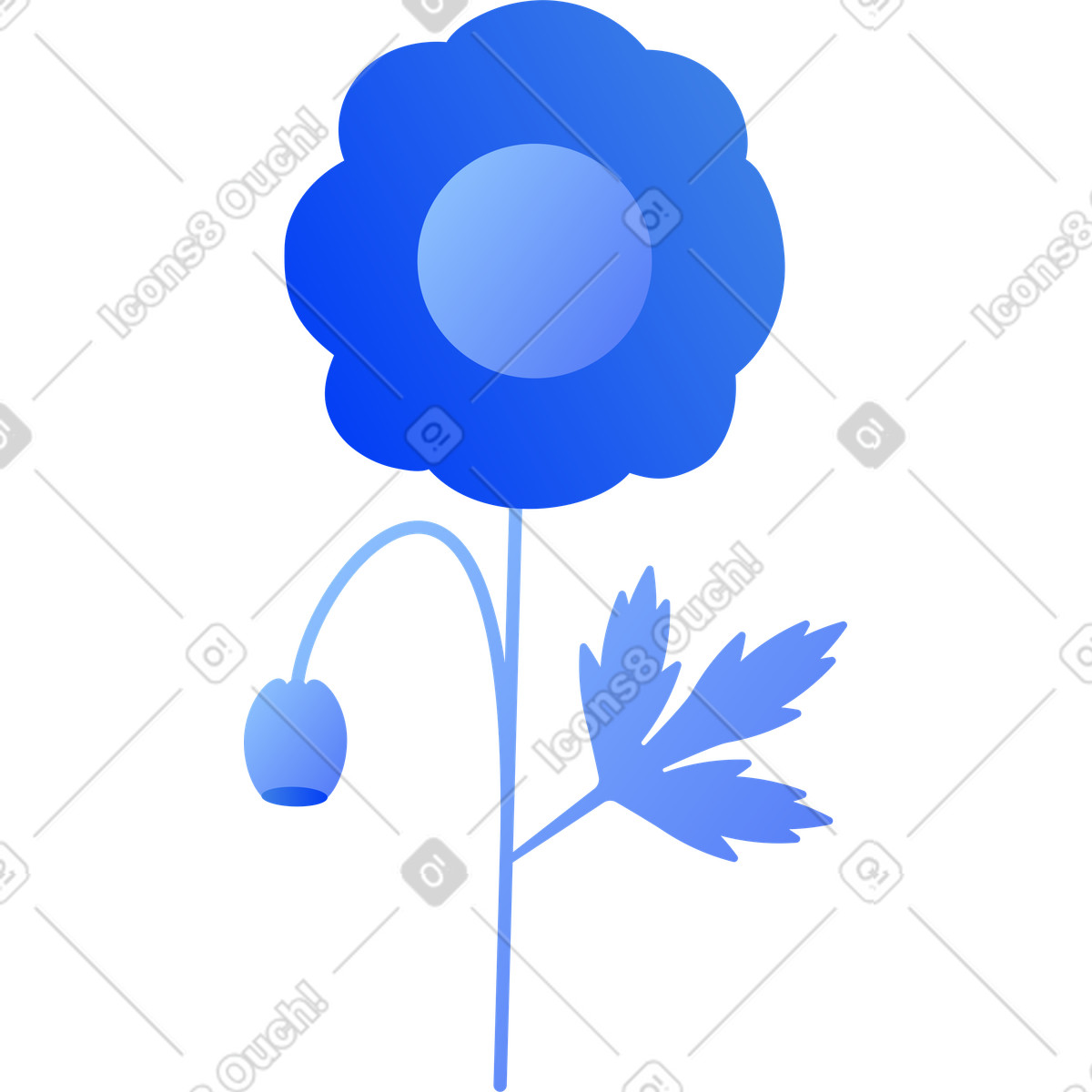 Blume-Illustration im Buddy-Stil als Download in PNG, SVG