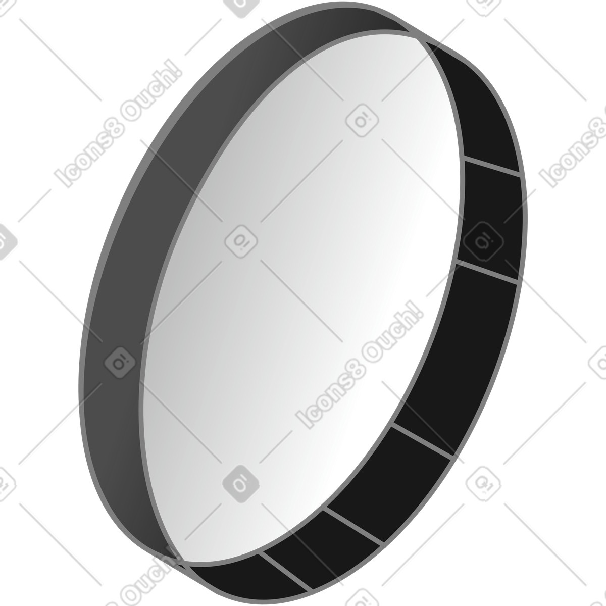 Blank translucent coin turned left illustration in Futuristic style download in PNG, SVG