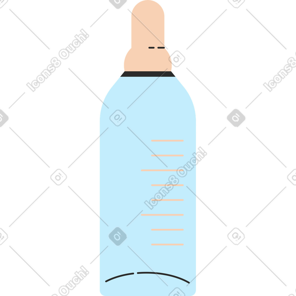Illustration Bouteille de lait dans le style Marginalia à télécharger aux formats PNG, SVG