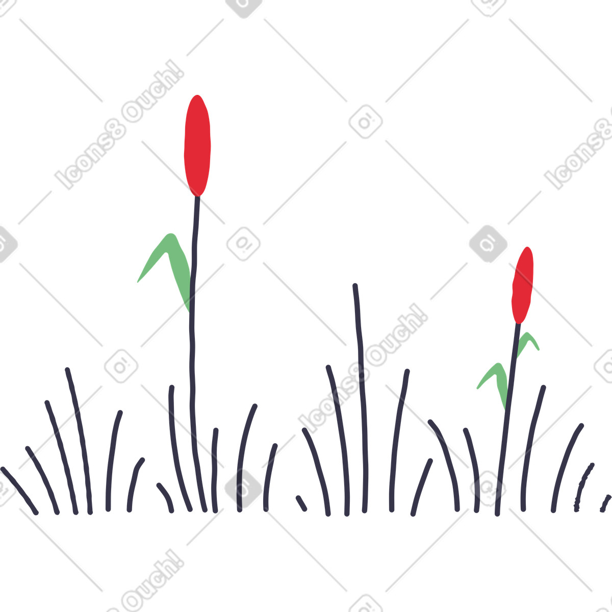 Canna illustrazione in stile Stripy scarica in PNG, SVG