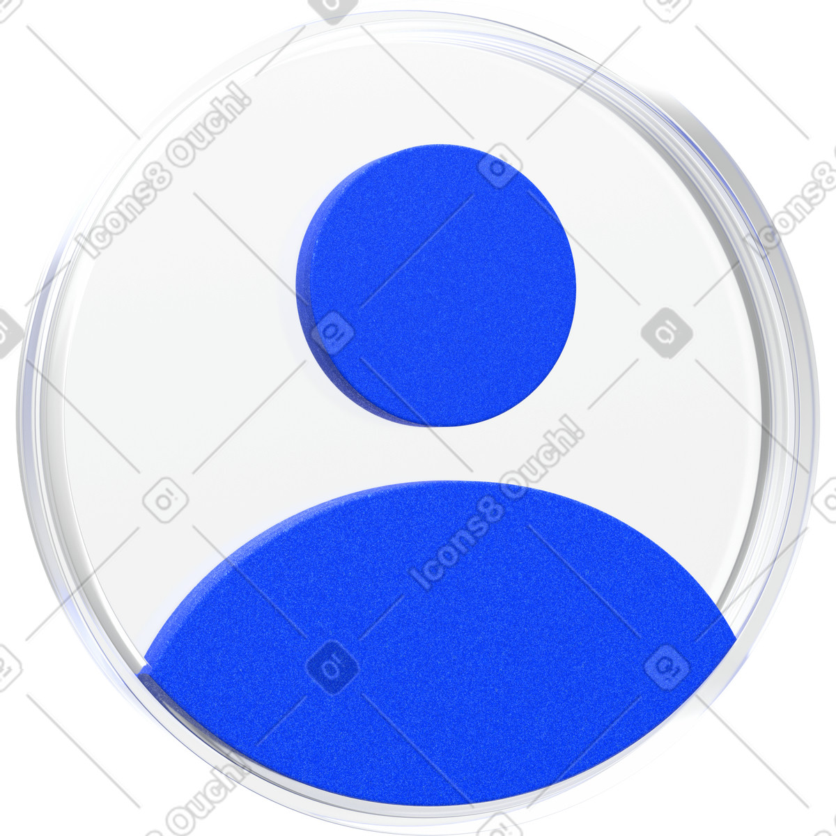 Ilustración Icono de usuario vidrio en estilo 3D Enterprise a descargar en PNG y SVG