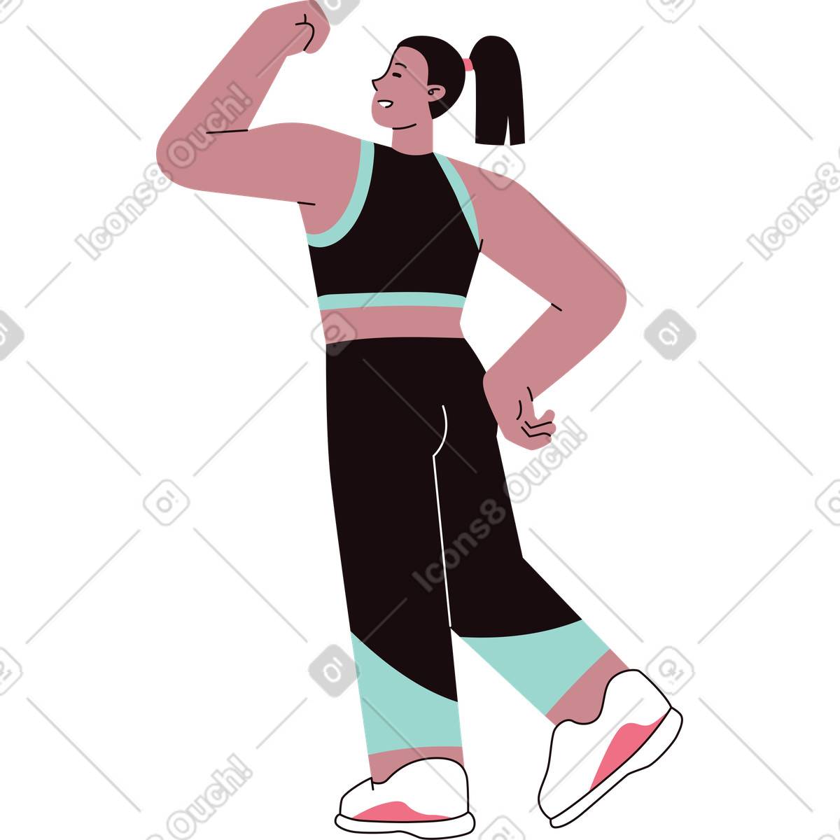 Ilustración Mujer atleta en estilo Delight a descargar en PNG y SVG