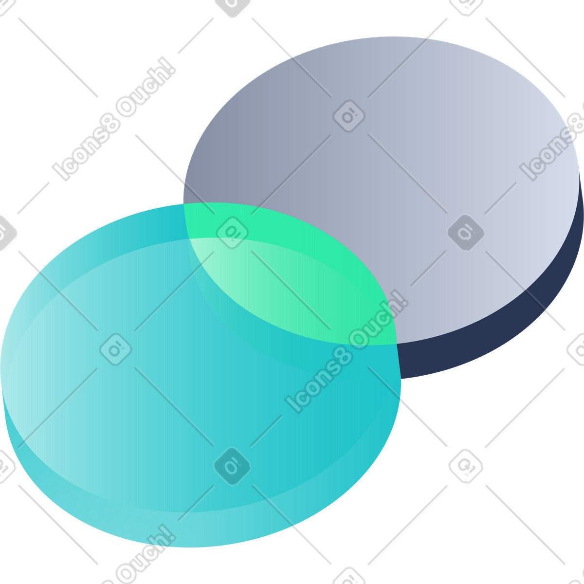 Venn diagram illustration in PNG, SVG