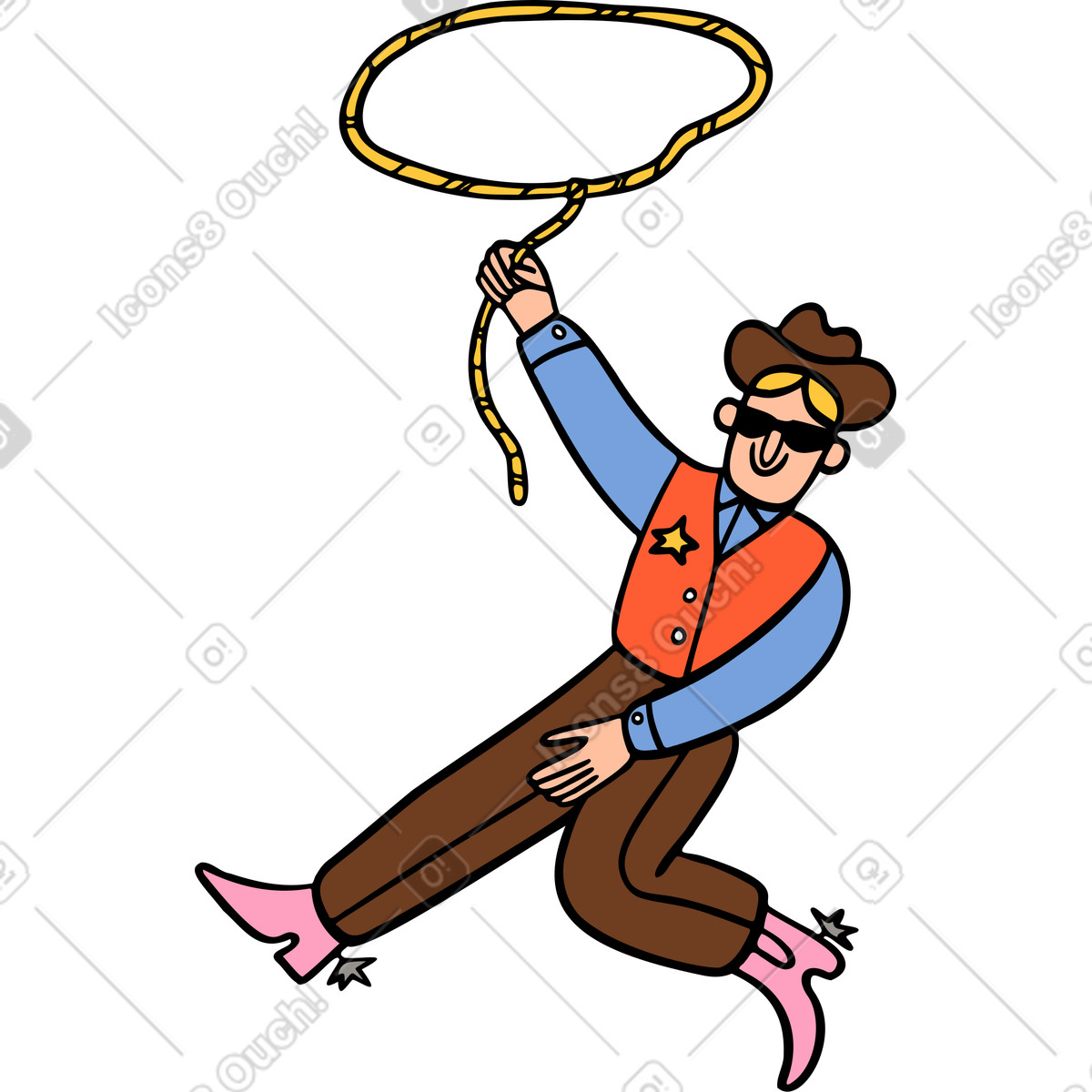 Illustration Cow-boy dans le style Comic à télécharger aux formats PNG, SVG