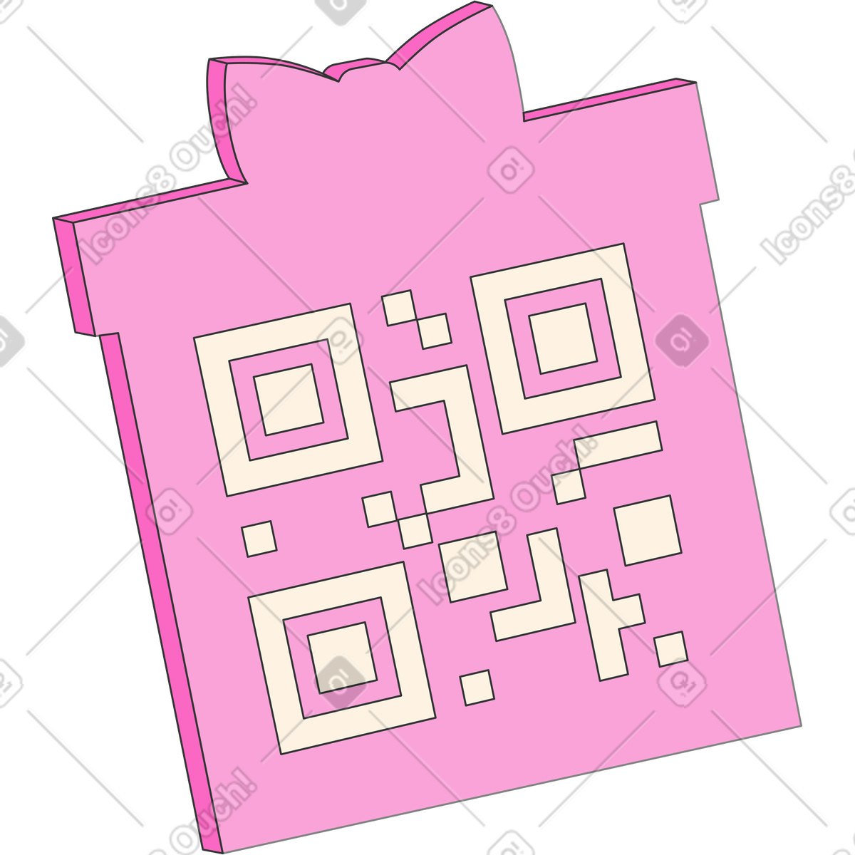 Иллюстрация Форма подарка с qr-кодом в стиле Kit — скачать в форматах PNG, SVG