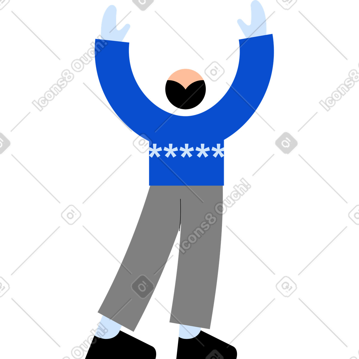 Illustration Jeune homme en pull dans le style Tiny à télécharger aux formats PNG, SVG