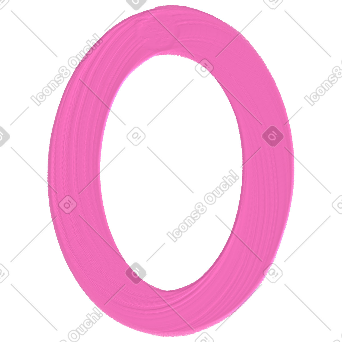 Pink number zero illustration in Scrapbooking style download in PNG, SVG