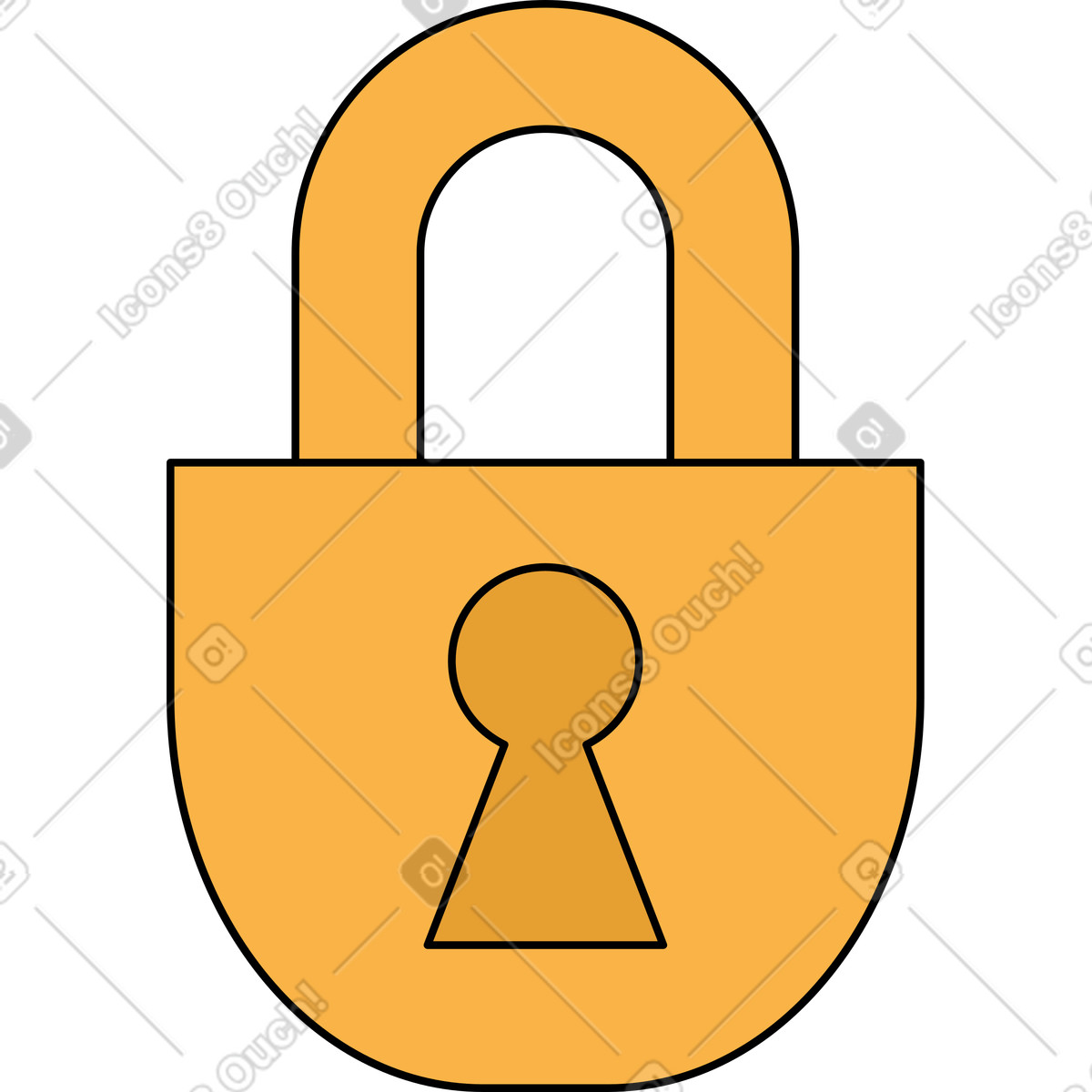 Иллюстрация Yellow padlock closed в стиле Bloom — скачать в форматах PNG, SVG