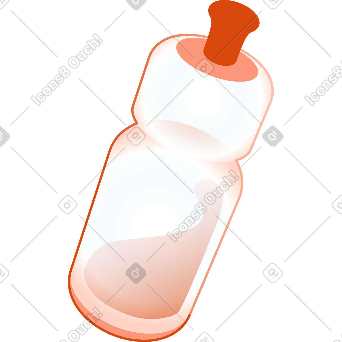Illustration Bouteille d'eau de remise en forme dans le style Orange à télécharger aux formats PNG, SVG