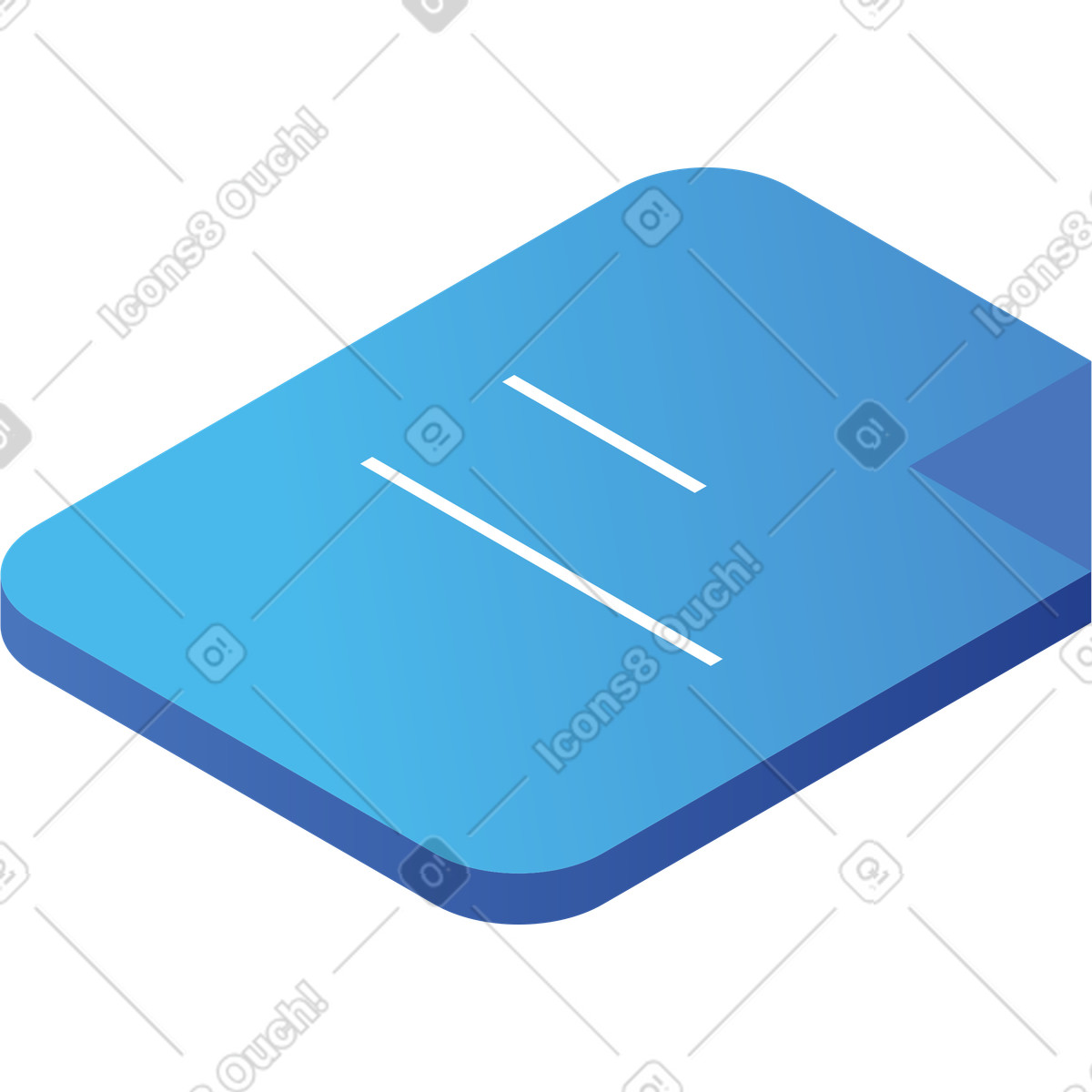 Isometric document illustration in PNG, SVG