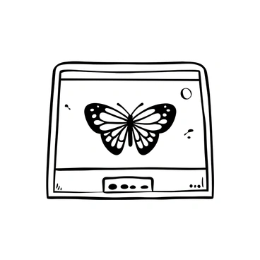 A detailed illustration of a butterfly specimen pinned inside a glass display case. The butterfly's wings are spread wide, showcasing intricate patterns and textures. The glass display case is rectangular, with wooden edges and a smooth surface. Below the butterfly, there is a small label with scientific information about the species. The background of the case is simple and unobtrusive, allowing the focus to remain on the butterfly specimen.