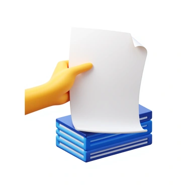 A hand gripping a sheet of paper, pulling it from a stack. The paper is slightly bent at the edges due to the grip, showcasing the interaction between the hand and the paper. The background is minimal, focusing on the details of the fingers and the texture of the paper. The stack of paper is organized neatly below the hand, with a slight sheen reflecting light off the top sheet.