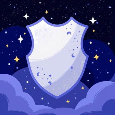 A breastplate adorned with celestial patterns, hovering in a starry night sky