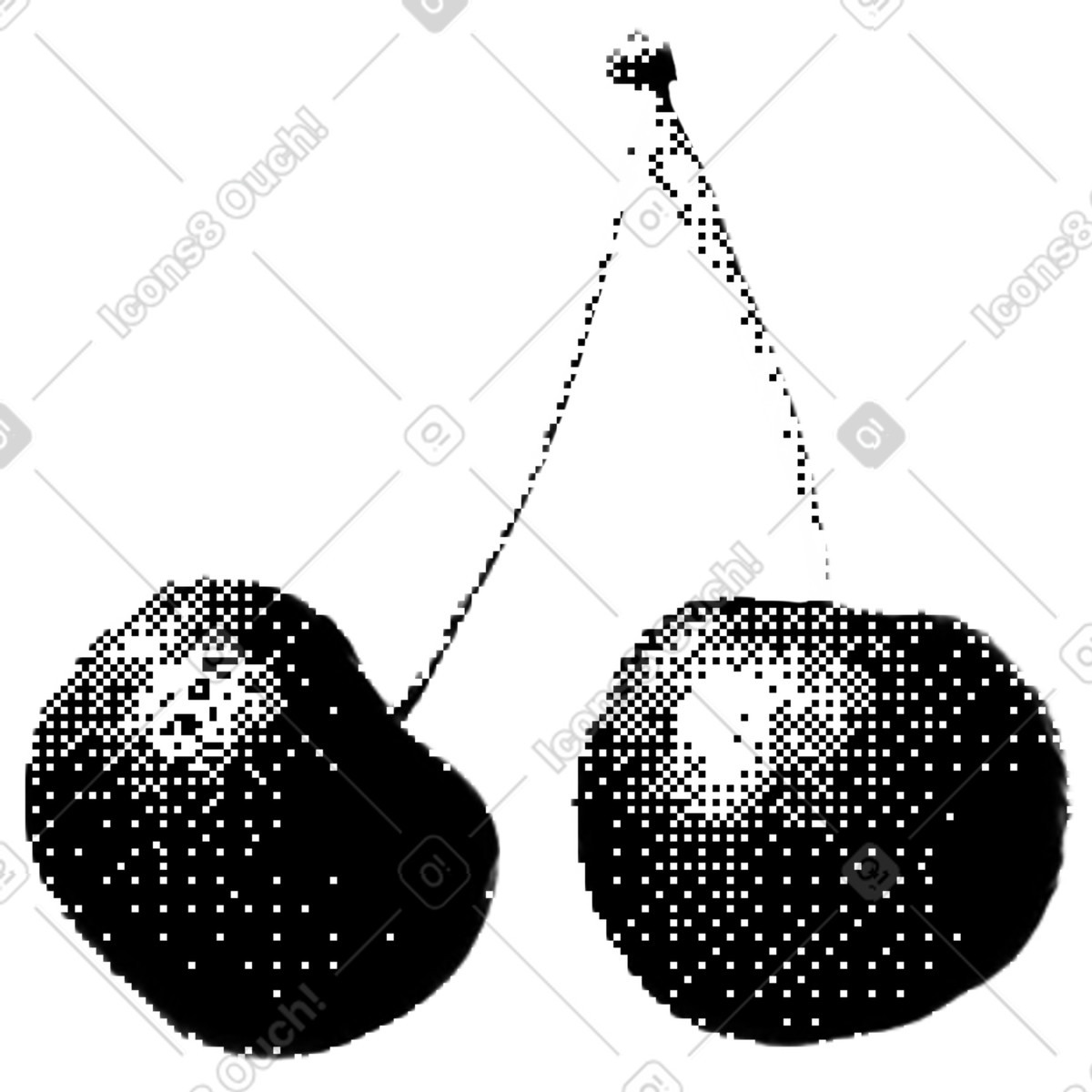 Cherry illustration in Bitmap style download in PNG, SVG