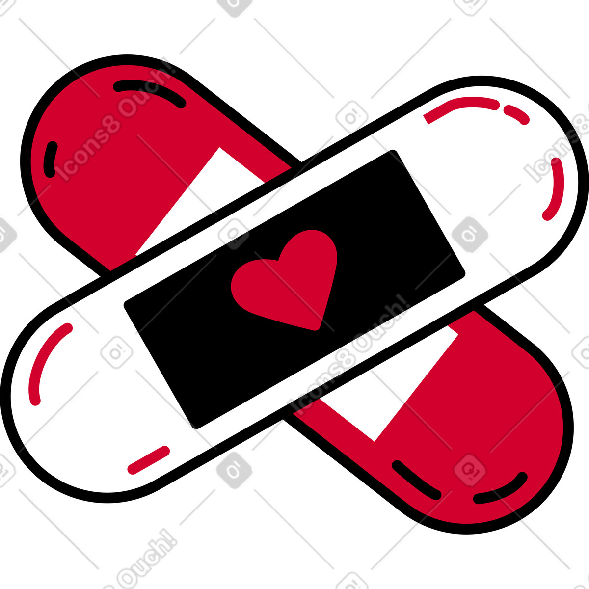 Cerotto incrociato su croce illustrazione in stile Ruby scarica in PNG, SVG