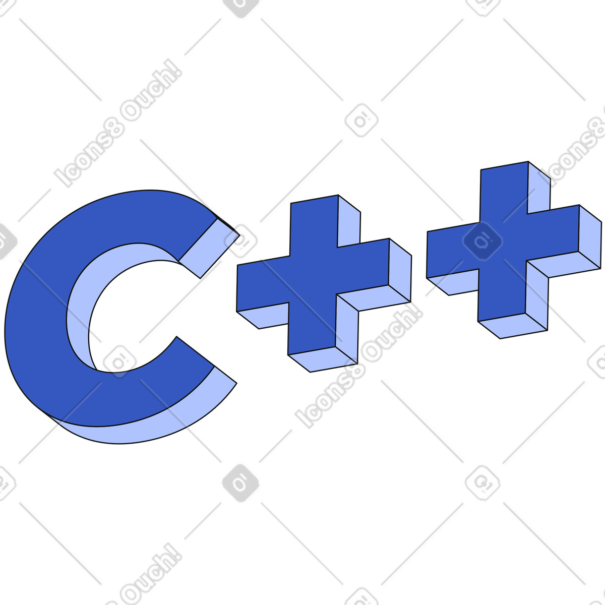 Techny 스타일의 레터링 c++ 텍스트 일러스트레이션 PNG, SVG 다운로드