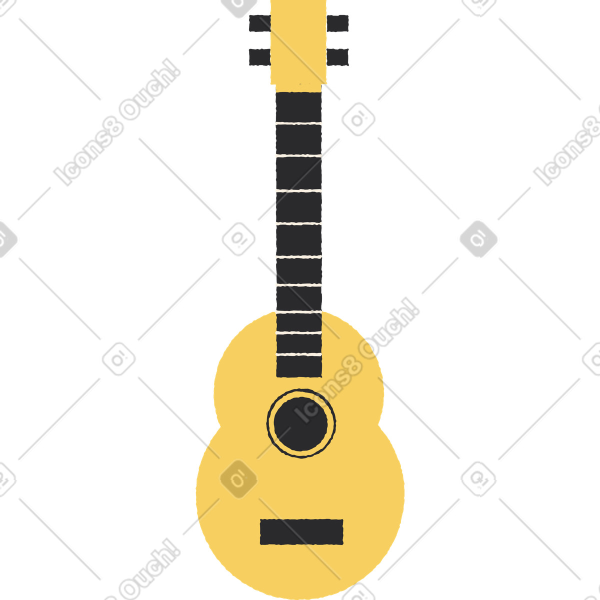 Иллюстрация Гитара в стиле Pablo — скачать в форматах PNG, SVG