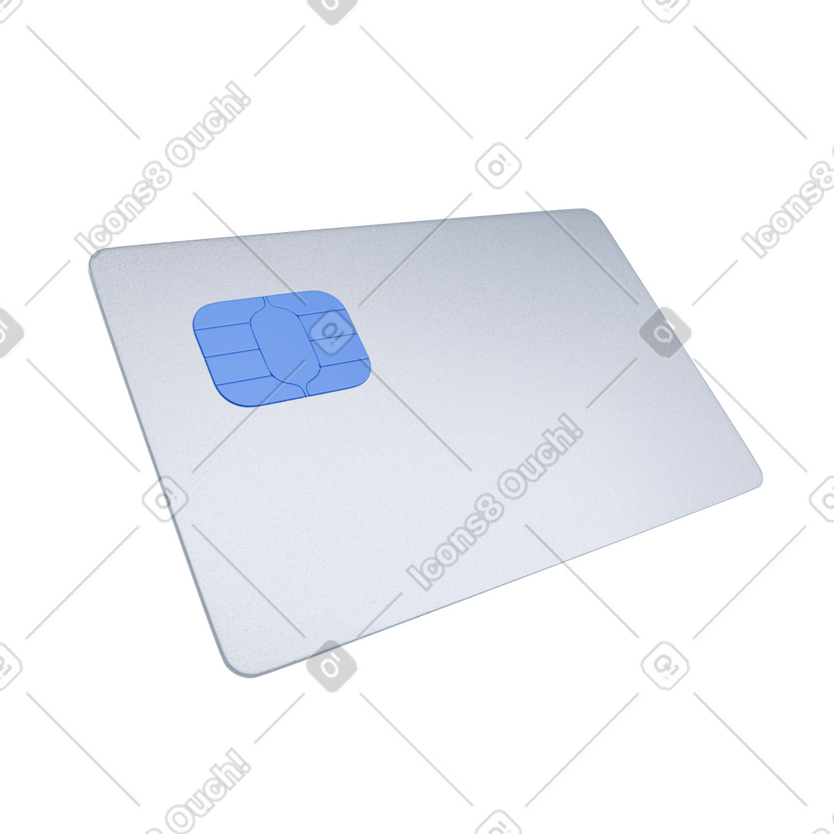 Metal credit card illustrazione in stile 3D Blueprint scarica in PNG, SVG