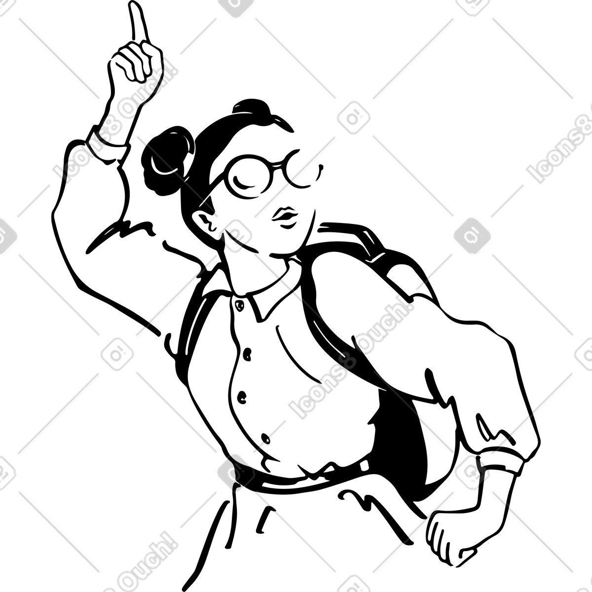 Studentessa illustrazione in stile Line scarica in PNG, SVG